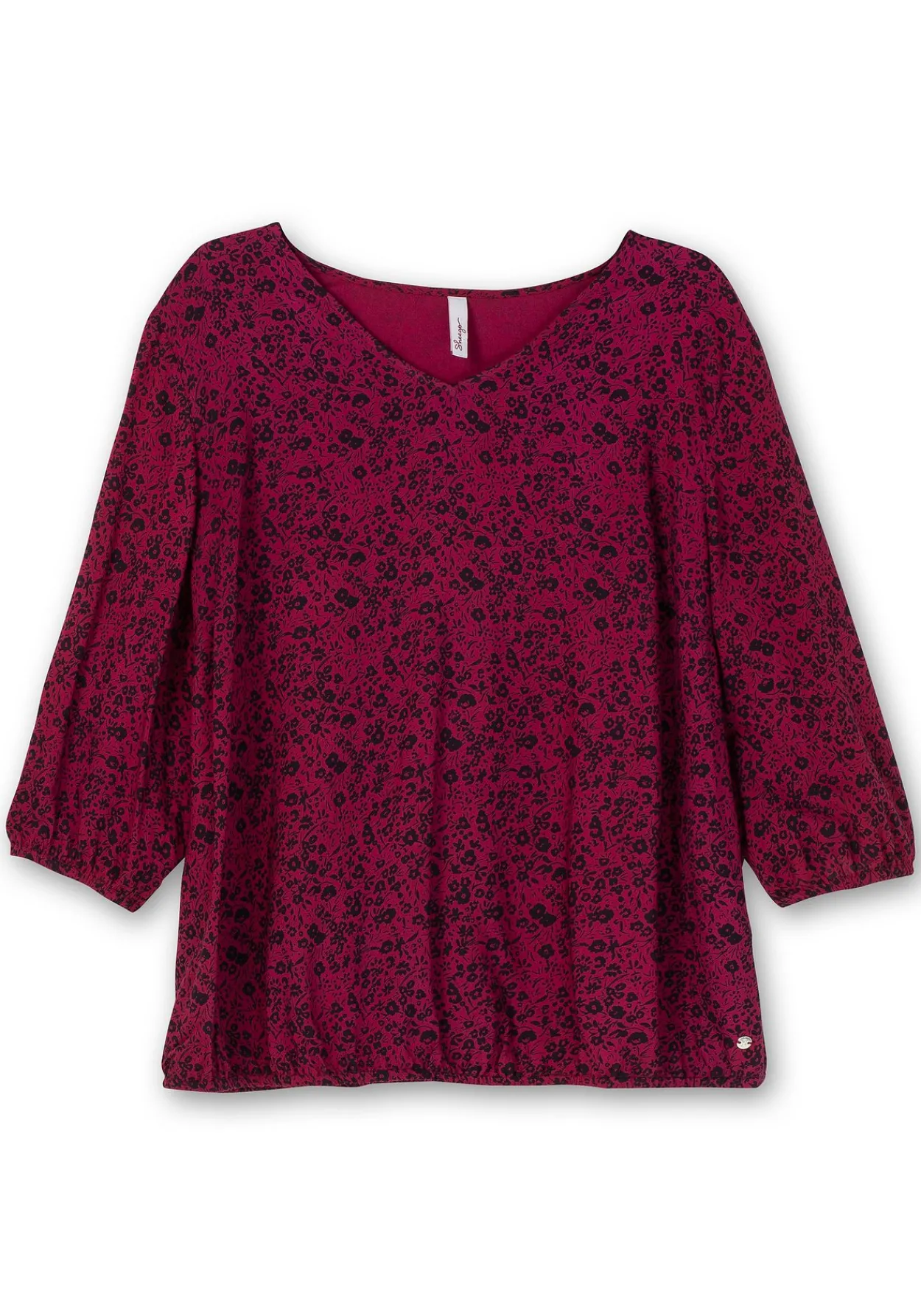 Tunika mit Minimalprint und Saum-Gummizug<sheego Discount