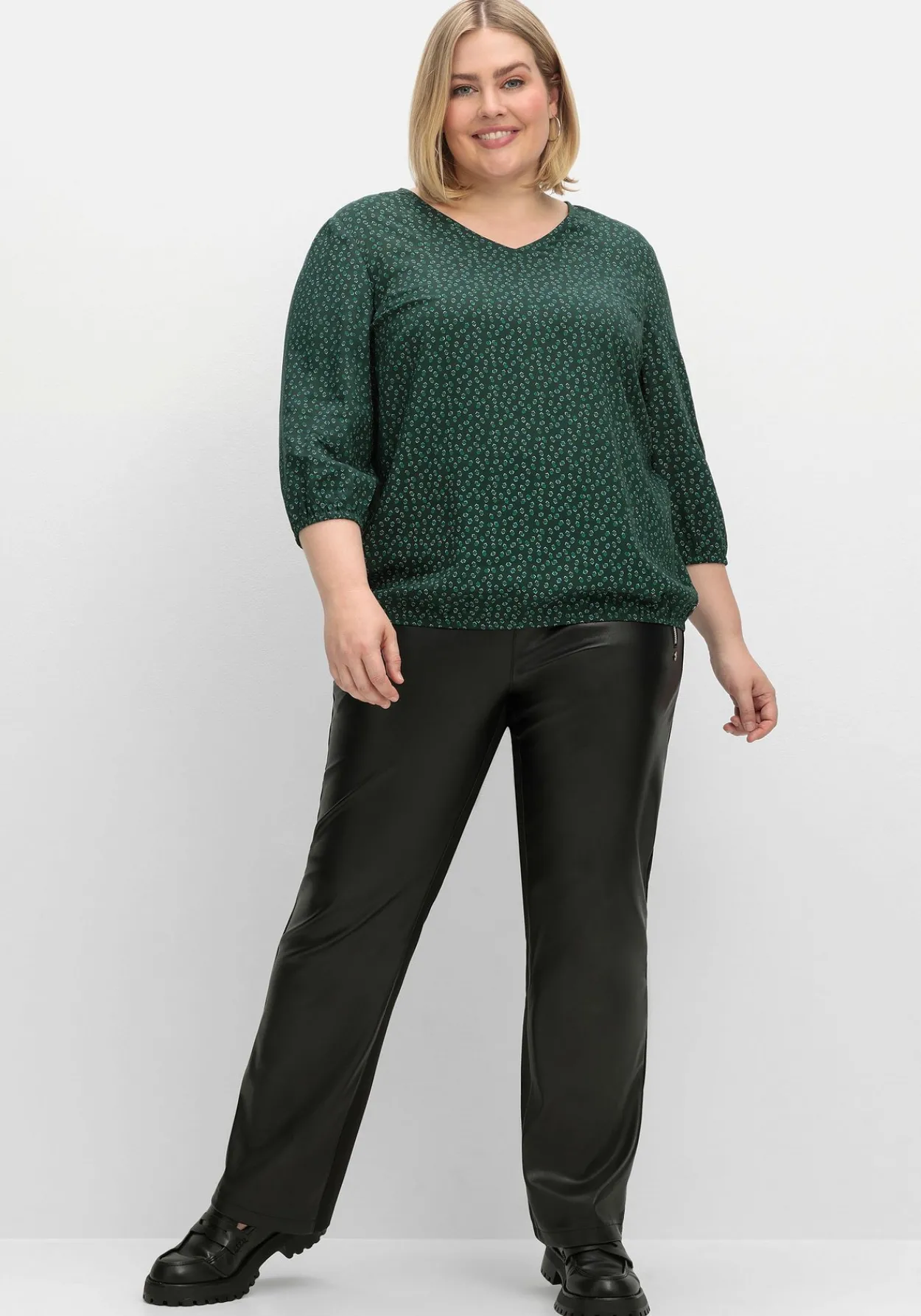 Tunika mit Minimalprint und Saum-Gummizug<sheego Sale