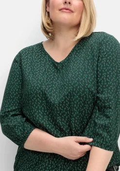 Tunika mit Minimalprint und Saum-Gummizug<sheego Sale