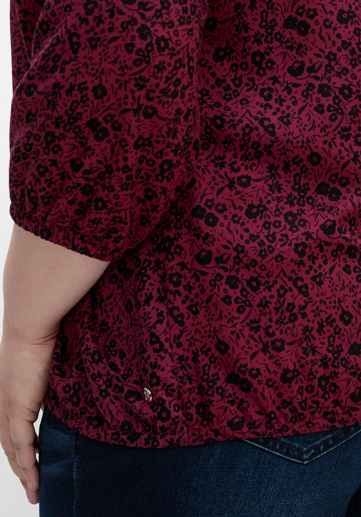 Tunika mit Minimalprint und Saum-Gummizug<sheego Discount