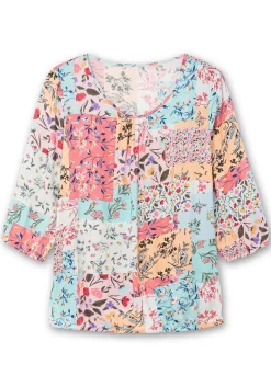 Tunika mit Patchwork-Print und Stretchsaum<sheego Outlet
