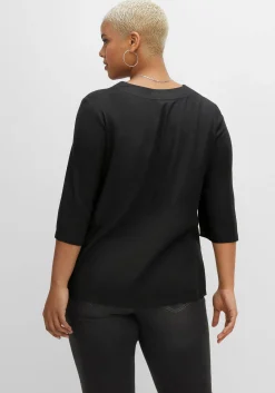 Tunika mit 3/4-Ärmeln und V-Ausschnitt<sheego Fashion