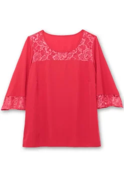Tunika mit Spitze und Trompetenärmeln<sheego Discount