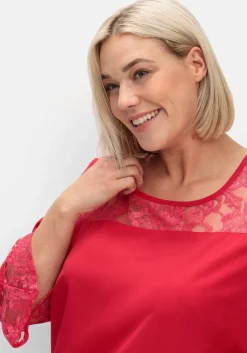 Tunika mit Spitze und Trompetenärmeln<sheego Discount