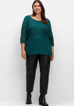 Tunika mit Spitzenoberteil und Chiffonsaum<sheego x Fair Lady Fashion