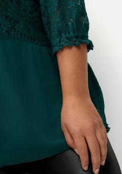 Tunika mit Spitzenoberteil und Chiffonsaum<sheego x Fair Lady Fashion
