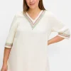 Tunika mit Stickereien, mit Leinenanteil<sheego Discount