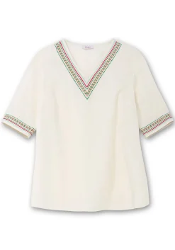 Tunika mit Stickereien, mit Leinenanteil<sheego Discount
