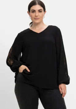 Tunika mit transparenter Spitze am Ärmel<sheego Outlet