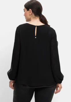 Tunika mit transparenter Spitze am Ärmel<sheego Outlet