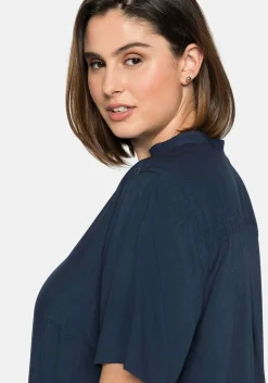 Tunika mit V-Ausschnitt und Stehkragen<sheego Discount