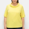 Tunika mit weitem Stehkragen, leicht schimmernd<CREATION L PREMIUM Discount