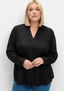 Twill-Tunika mit Hemdkragen und Kellerfalte hinten<sheego Sale