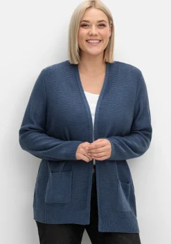 Verschlusslose Strickjacke im Linksstrickmuster<sheego Sale
