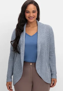 Verschlusslose Strickjacke mit Schalkragen<sheego Outlet