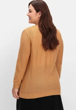 Verschlusslose Strickjacke im Linksstrickmuster<sheego Best