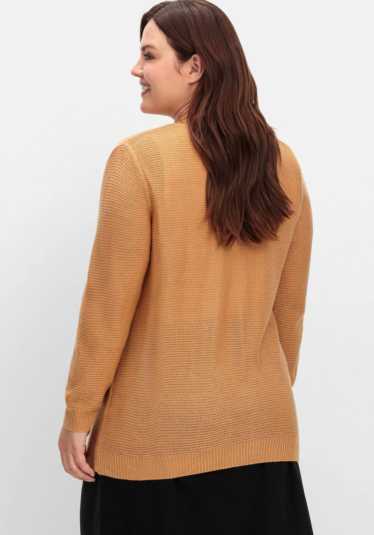 Verschlusslose Strickjacke im Linksstrickmuster<sheego Best