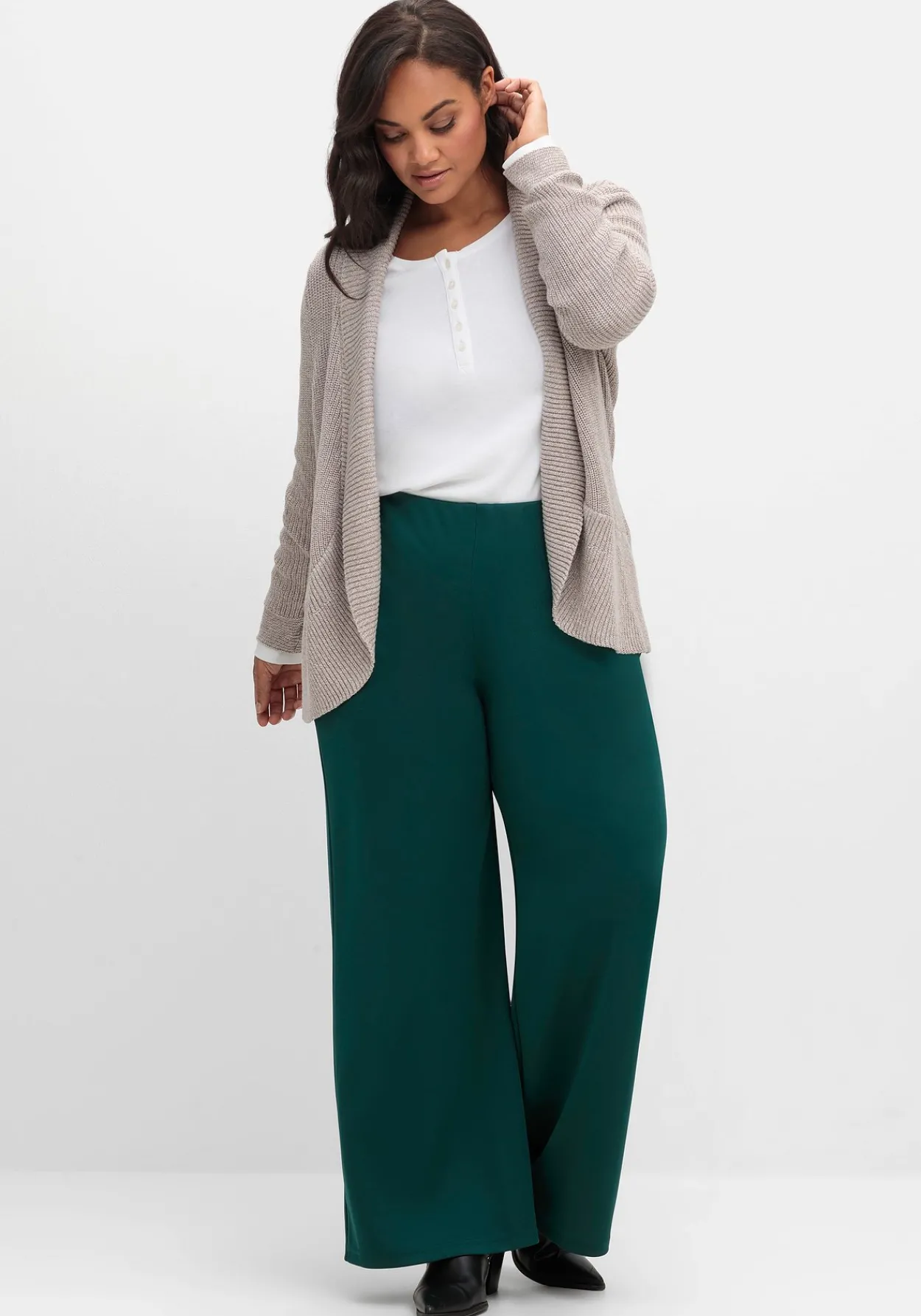 Verschlusslose Strickjacke mit Schalkragen<sheego Best