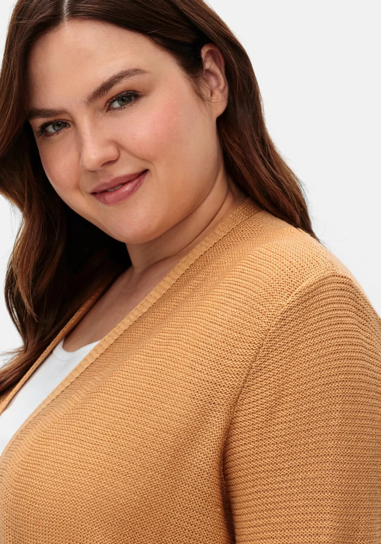 Verschlusslose Strickjacke im Linksstrickmuster<sheego Best