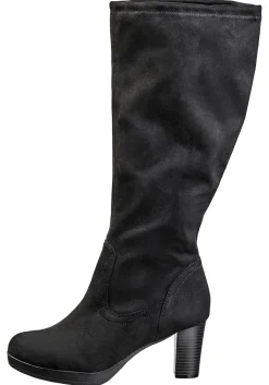 Verschlussloser Weitschaftstiefel in Wildlederoptik<sheego Fashion