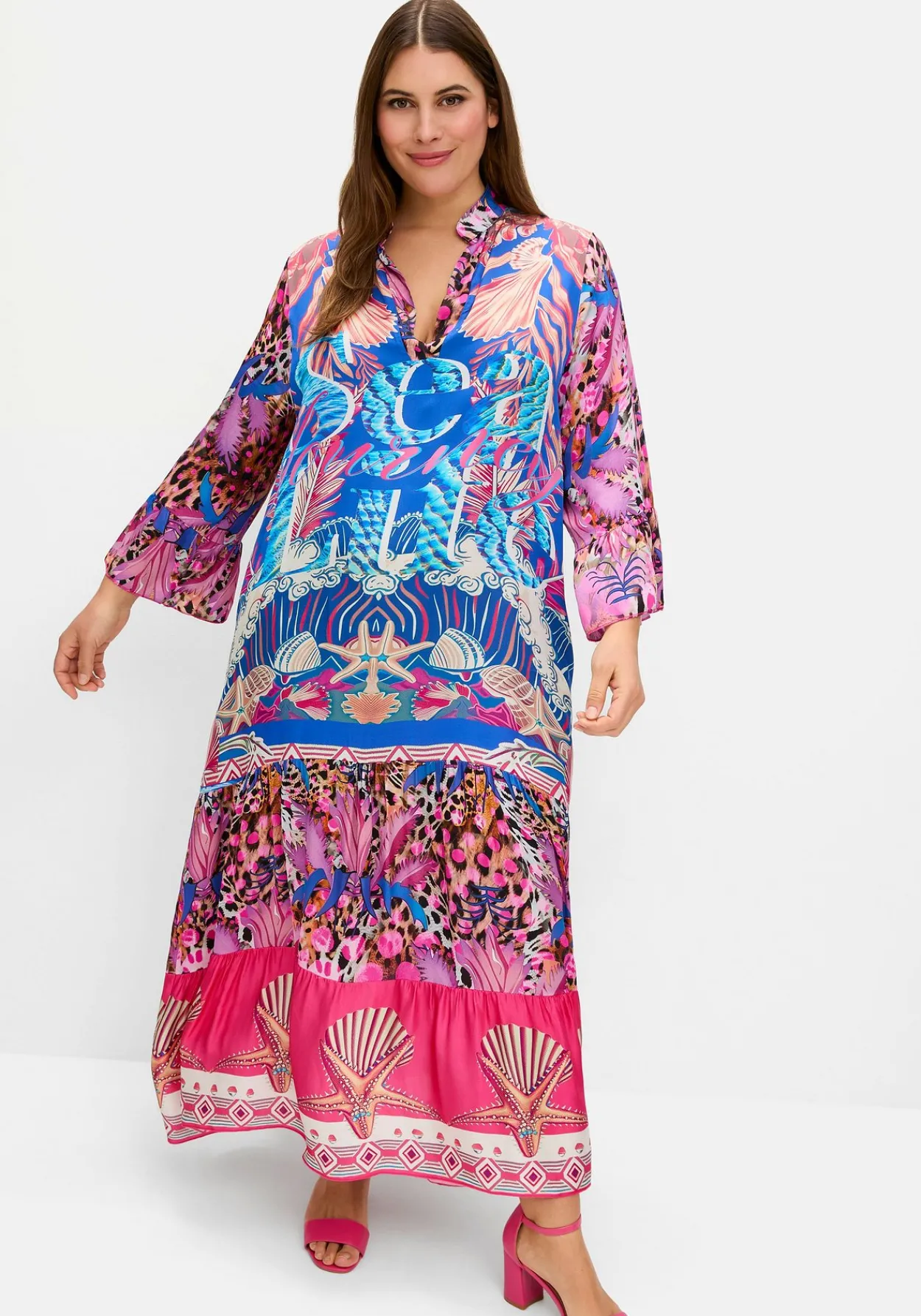 Volantkleid in Maxilänge, mit Mustermix<sheego loves miss goodlife Online