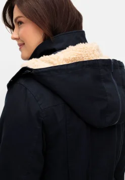 Warm wattierter Parka mit Taillen-Tunnelzug<sheego Clearance