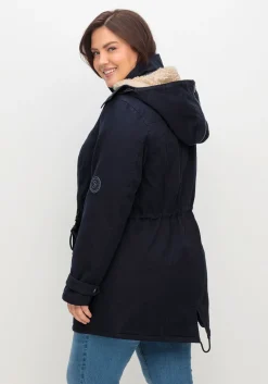Warm wattierter Parka mit Taillen-Tunnelzug<sheego Clearance