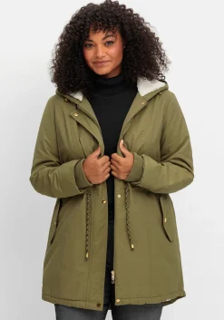 Wattierte Jacke im Parka-Stil mit kuscheliger Kapuze<sheego Fashion