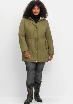 Wattierte Jacke im Parka-Stil mit kuscheliger Kapuze<sheego Fashion