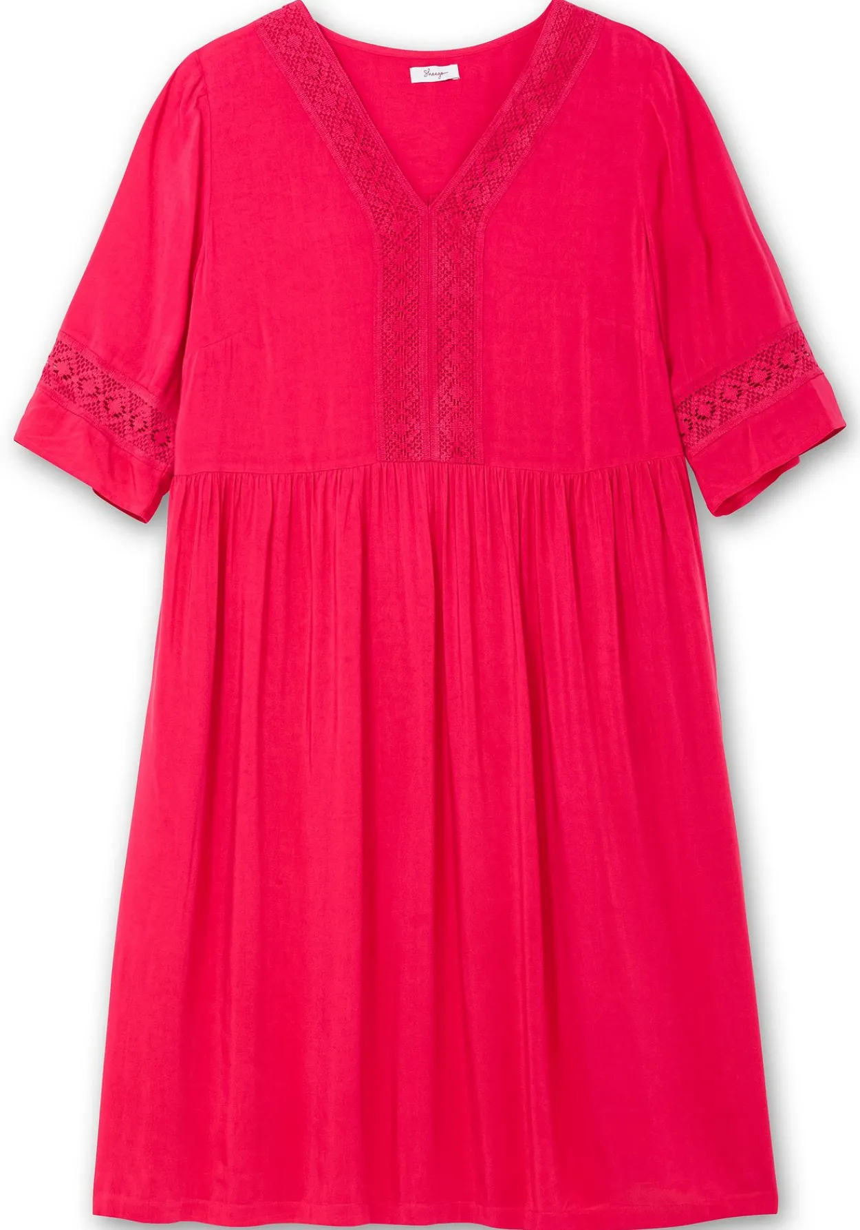 Weit schwingendes Kleid mit Häkelspitze<sheego Sale