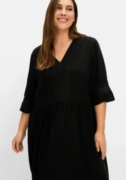 Weit schwingendes Kleid mit Häkelspitze<sheego Sale