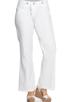 Weite Bootcut-Hose mit Leinenanteil<sheego Hot