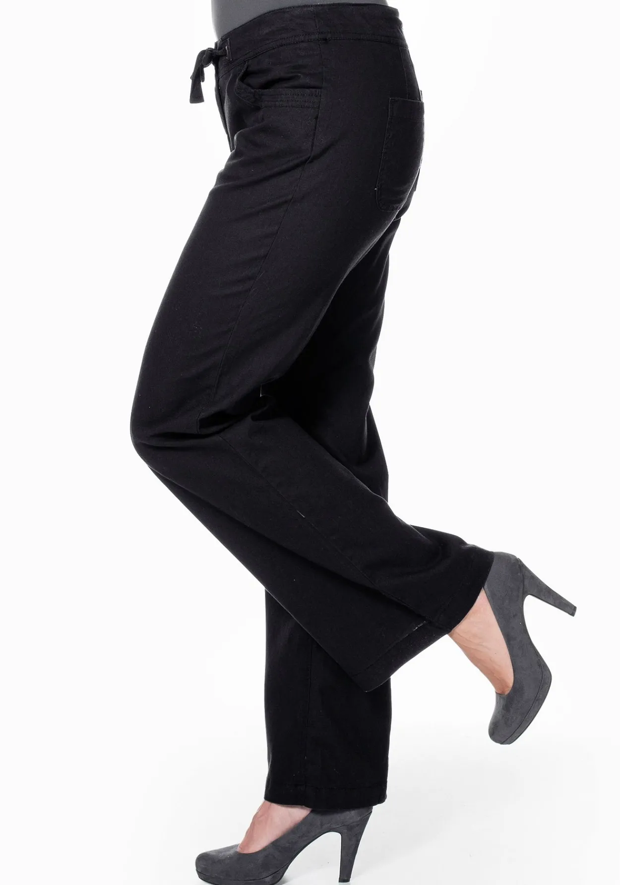 Weite Bootcut-Hose mit Leinenanteil<sheego Discount