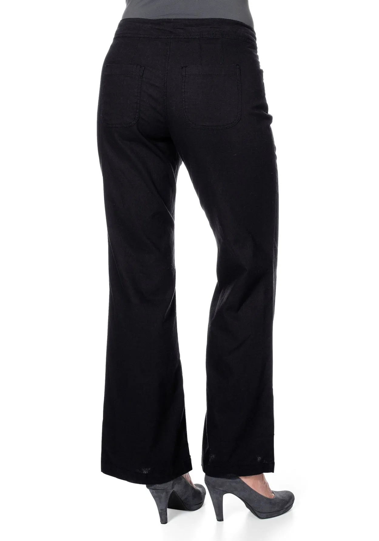 Weite Bootcut-Hose mit Leinenanteil<sheego Discount