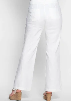 Weite Bootcut-Hose mit Leinenanteil<sheego Hot