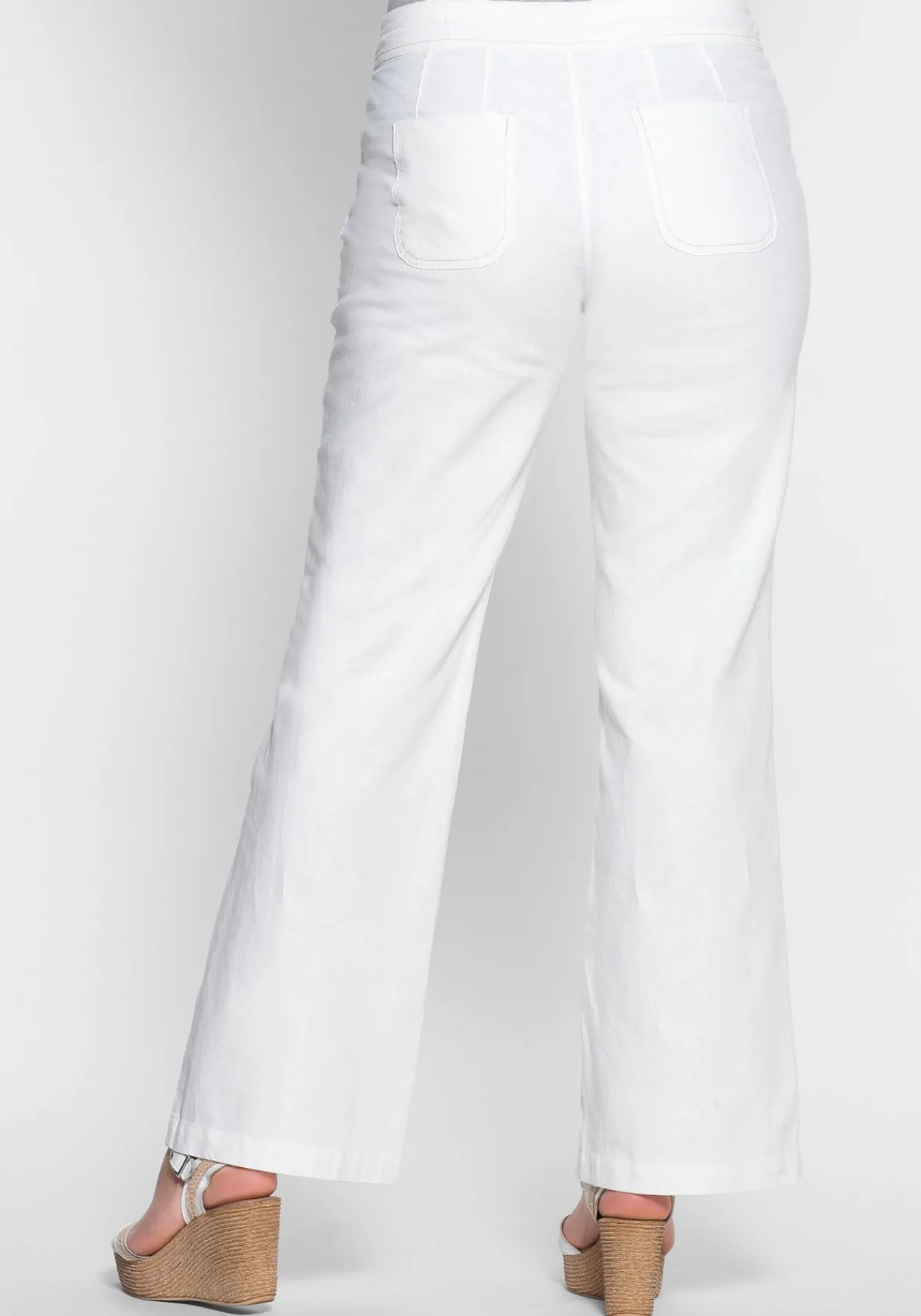 Weite Bootcut-Hose mit Leinenanteil<sheego Hot