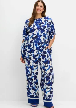 Weite, fließende Hose mit Blumendruck<sheego New