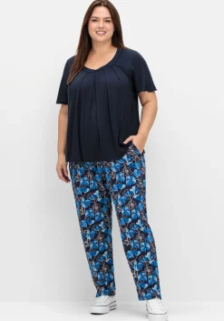 Weite Hose mit Blumendruck und breitem Smokbund<sheego New