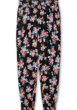 Weite Hose mit Blumendruck und Smok-Abschlüssen<sheego Outlet