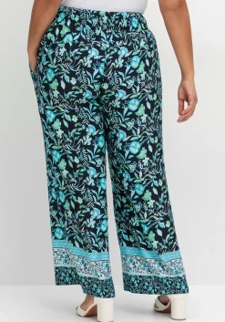 Weite Hose mit Blumenprint und Smokbund<sheego New