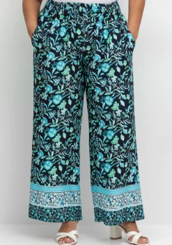 Weite Hose mit Blumenprint und Smokbund<sheego New