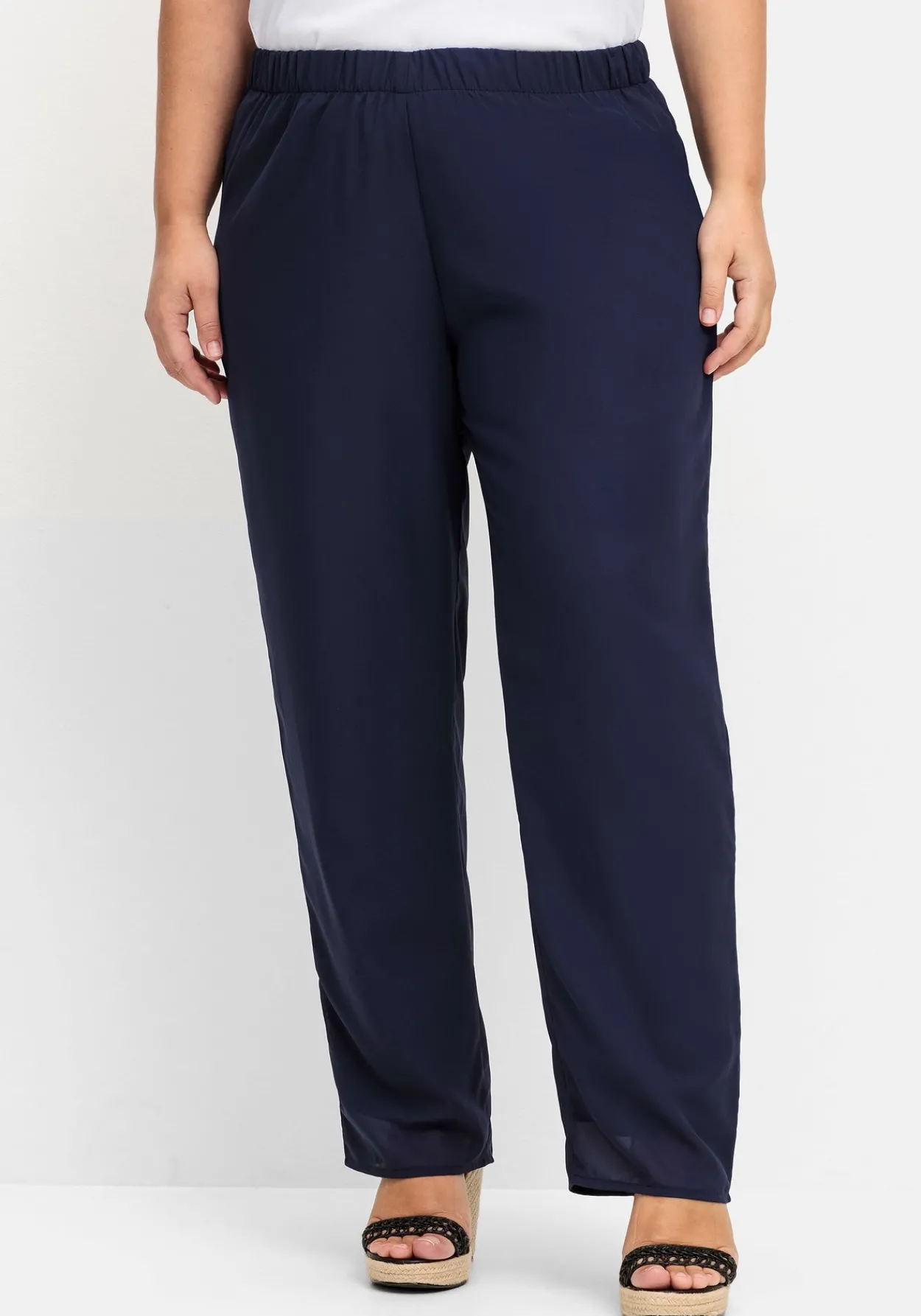 Weite Hose mit elastischem Bund und Innenfutter<sheego Sale