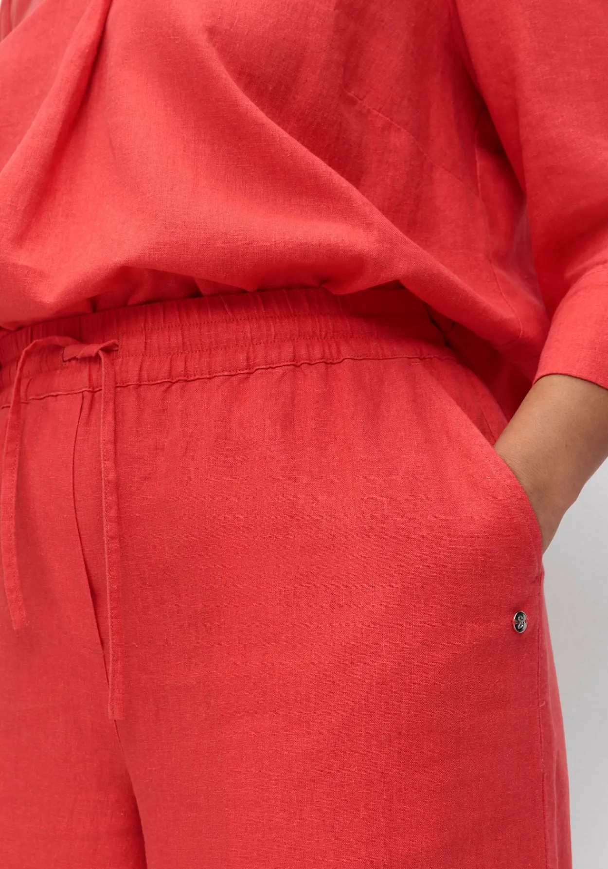 Weite 7/8-Hose mit Schlupfbund, im Leinenmix<sheego New