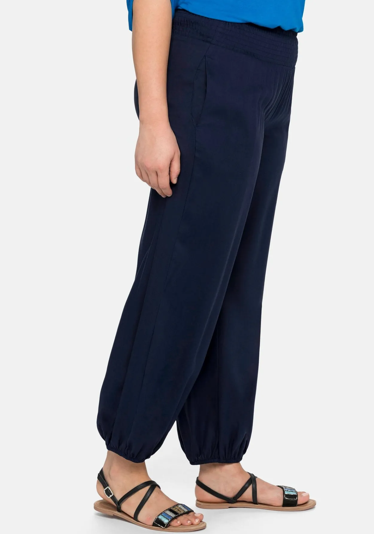 Weite Hose mit Smokbund, aus Viskose<sheego Online