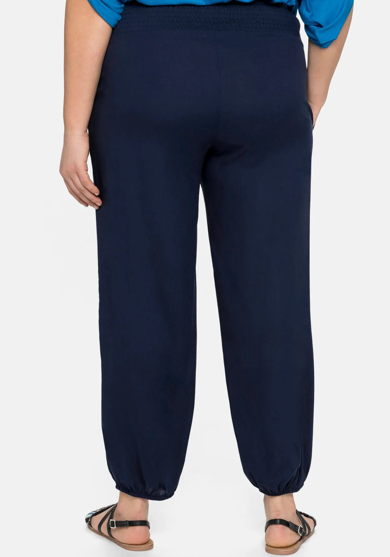 Weite Hose mit Smokbund, aus Viskose<sheego Online