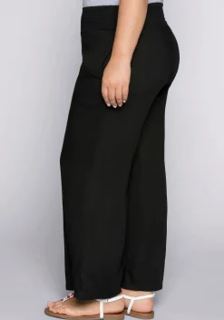 Weite Hose mit Smokbund und Taschen<sheego Fashion