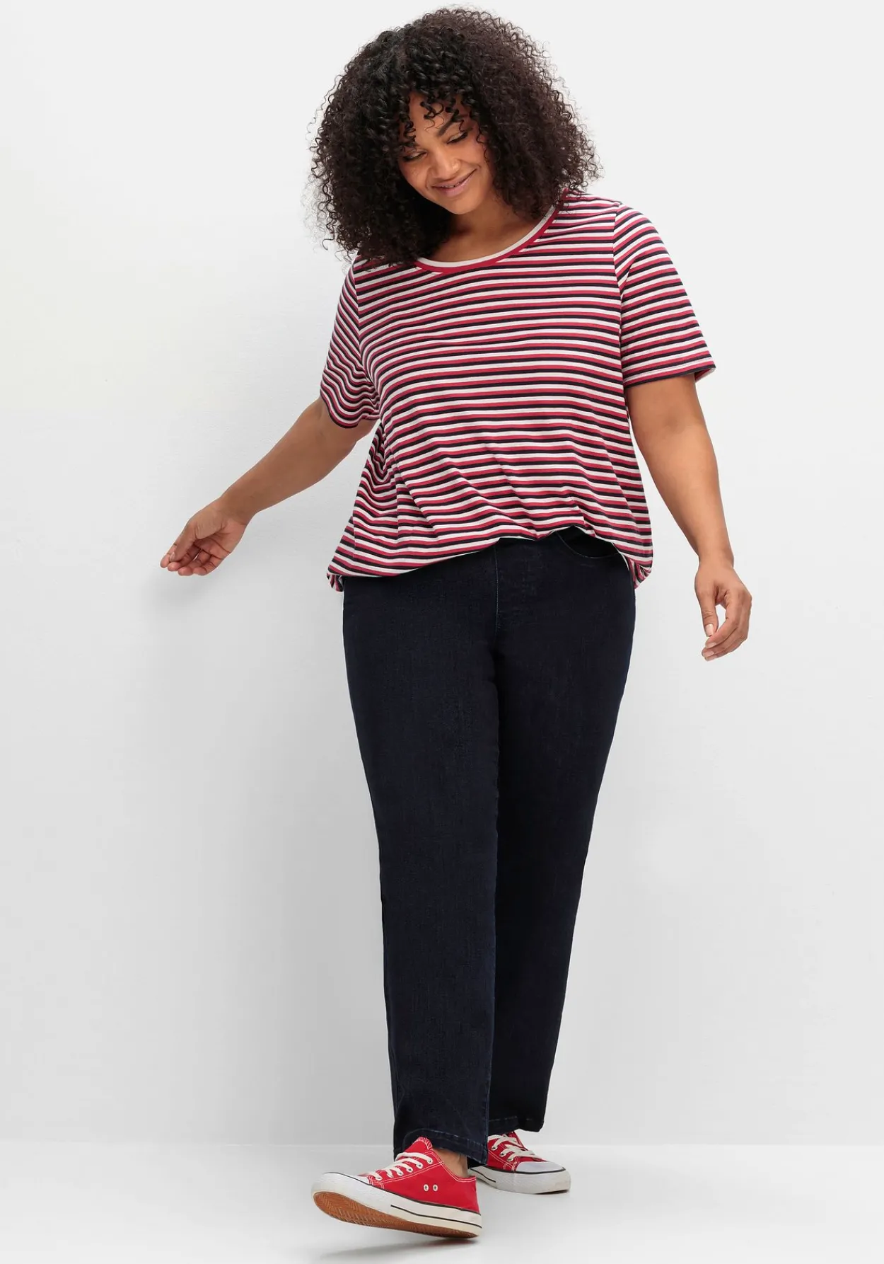 Weite Jeans mit Schlupfbund im Curvy-Schnitt ELLA<sheego Hot