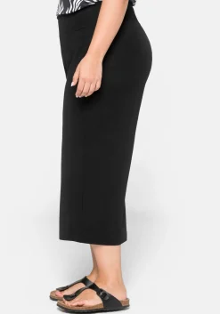 Weite Jerseyhose in 3/4-Länge, mit Smokbund<sheego Online