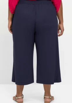 Weite Jerseyhose in 3/4-Länge, mit Smokbund<sheego Discount