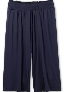 Weite Jerseyhose in 3/4-Länge, mit Smokbund<sheego Discount